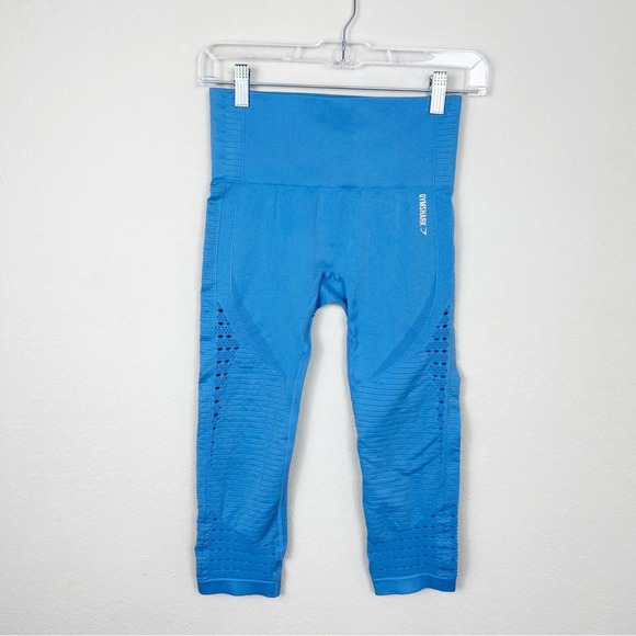 Gymshark Pants - Gymshark Energy Seamless Cropped Leggings Blue